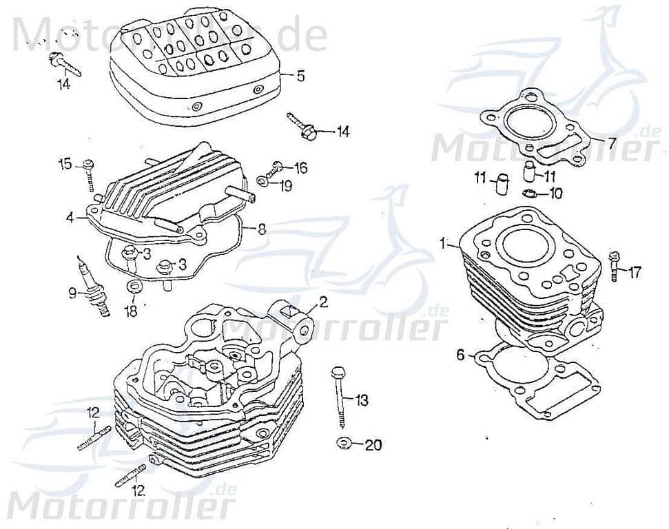 SMC Chopper 125 Zylinderfußdichtung 125ccm 4Takt 11151-CHP-00 Motorroller.de Zylinderdichtung Fuß-Dichtung Zylinderfuß-Dichtung Minarelli liegend