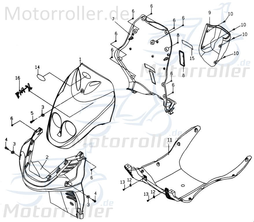 Aufkleber "PGO Design" Fußraum PMX 110 Sticker Dekor Dekor-Aufkleber P2601010000 Motorroller.de Klebeetikett Logo Emblem Schriftzug