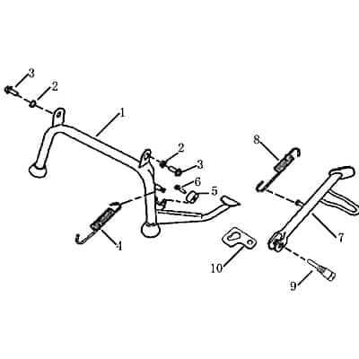 Rex RS1100 Seitenständer Roller-Ständer 125ccm 4Takt 701462 Motorroller.de Rollerständer Seiten-Ständer Nebenständer Neben-Ständer 125ccm-4Takt