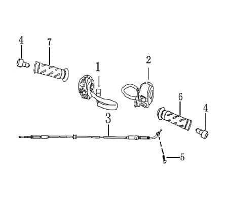 Schaltereinheit rechts Lenkeranbauteile Motorrad 701049