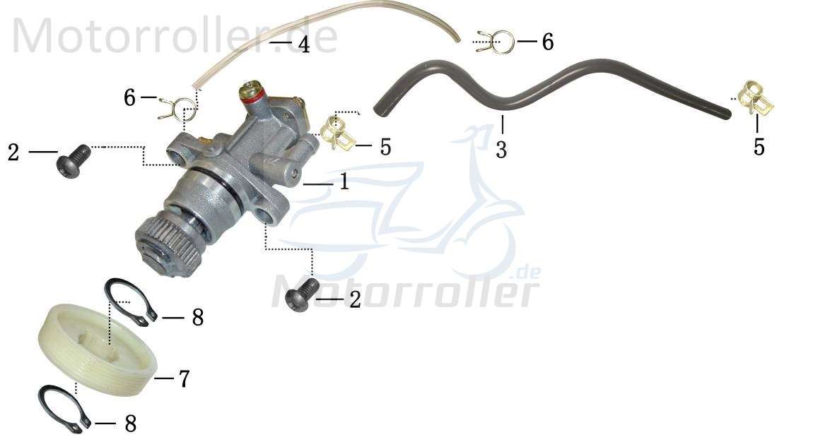 Ölpumpe Seilzug betätigt 2Takt 50ccm Oel-Pumpe 78183282