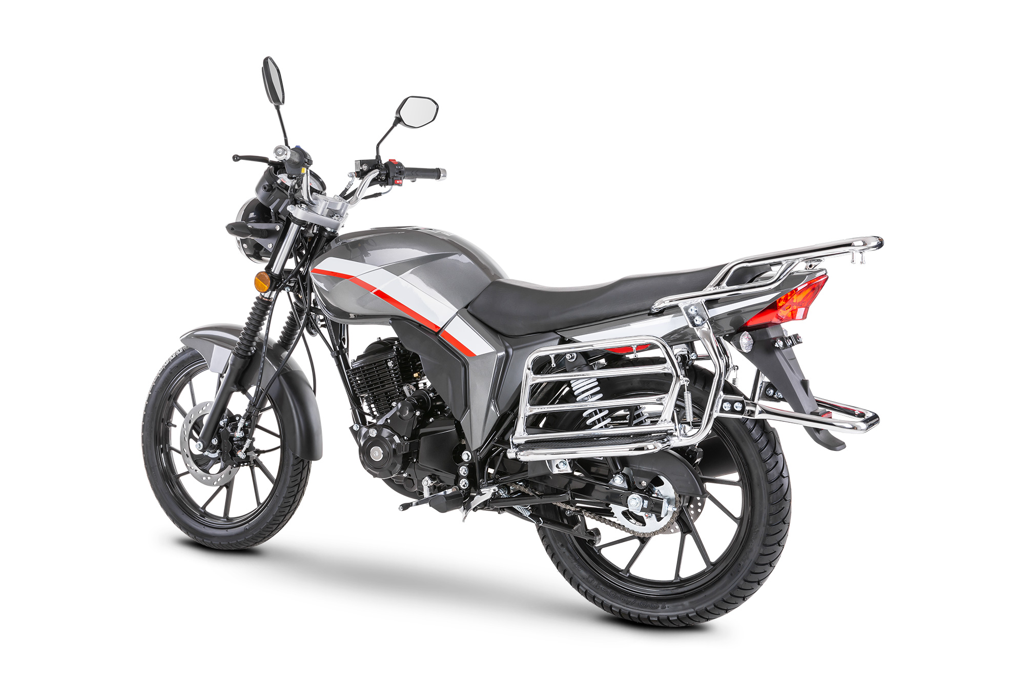 Motorrad Fighter 125 C-RS grau 90 km/h Euro 5+ Schaltmoped Mokick Kleinkraftrad