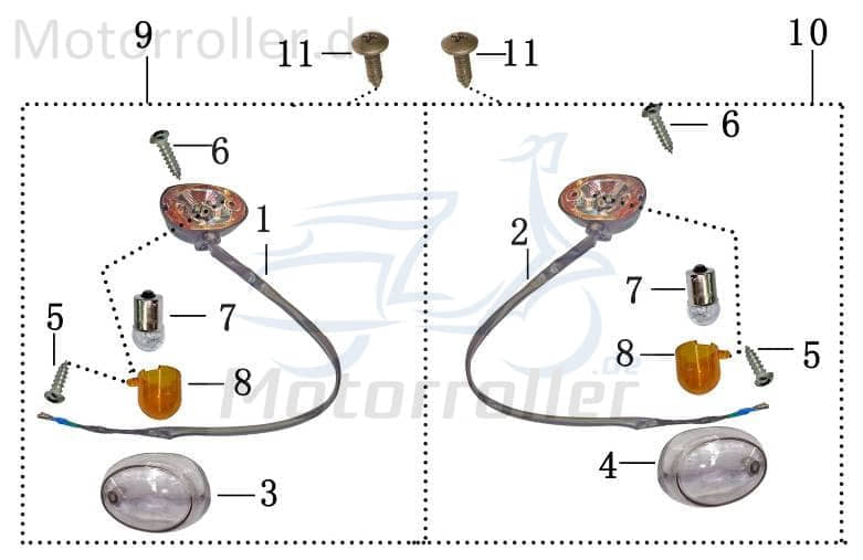 Blinker vorn links klarglas AGM Fighter 50 One 50ccm 2Takt Motorroller.de Signalleuchte Blinklicht Blinkleuchte Fahrtrichtungsanzeiger Blinkleuchten