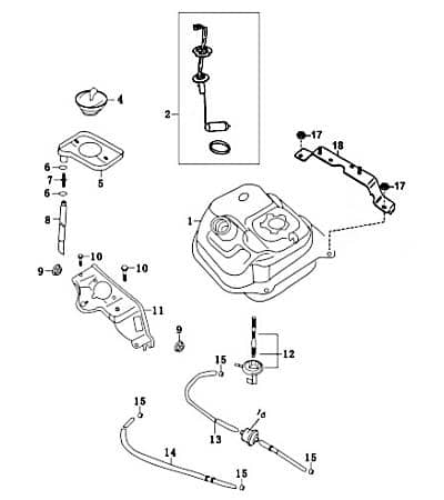 Rex RS460 Füllstandsgeber Schwimmerschalter Roller Motorroller.de Tankanzeige Schwimmer-Schalter 50ccm 4Takt 139QMB JSD50QT-13 50cc 4T