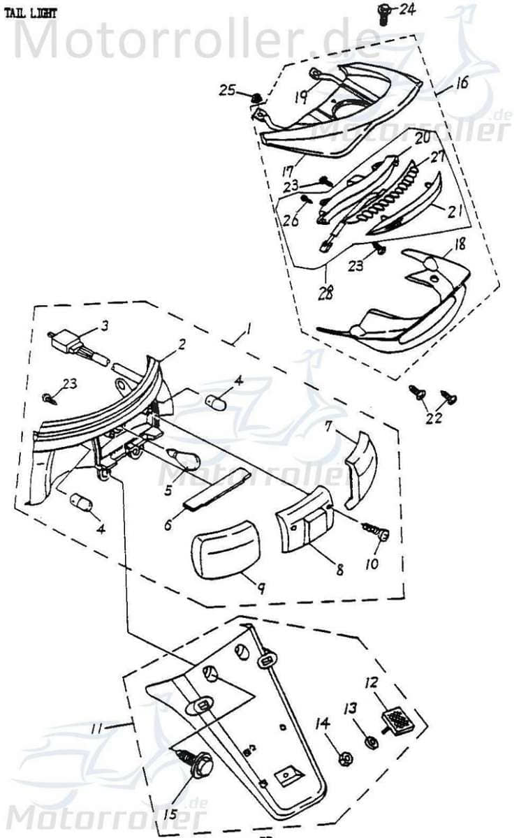 Adly Rücklichtglas Silverfox 50 Rücklichtkappe 50ccm 2Takt Motorroller.de Rücklicht-Glas Rücklicht-Abdeckung Rücklichtabdeckung Rücklichtdeckel Cat 50