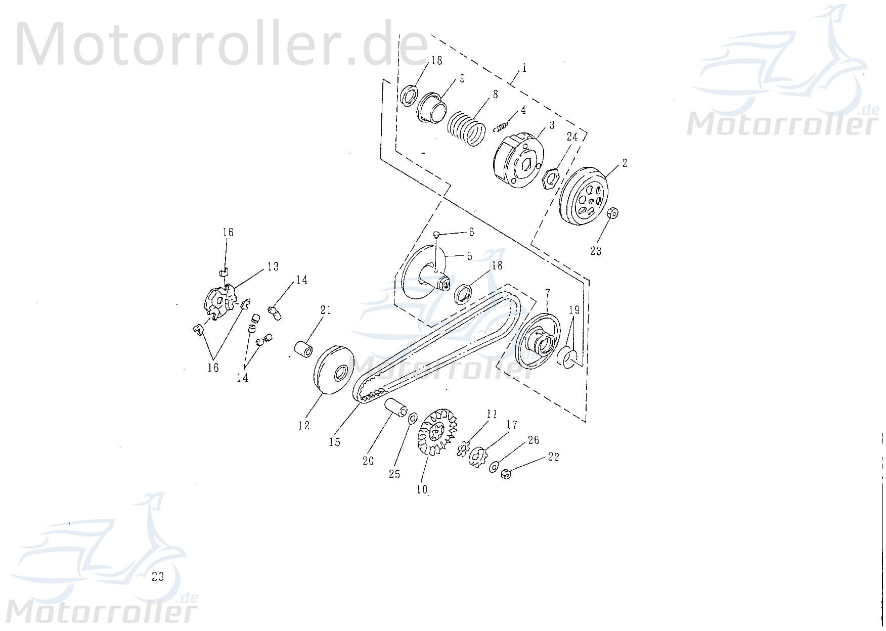 Bundmutter M10x1,25 verzinkt Rex RS450 Roller 50ccm 4Takt Motorroller.de Sechskantmutter Flanschmutter Sechskant-Mutter Flansch-Mutter Bund-Mutter