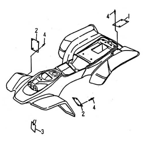 Hinweise Bedienung Warnhinweisschilder Quad ATV 94322