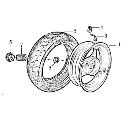 Rex Milano 50 Alufelge hinten 12x3.5 Zoll 4 Takt 50ccm 706629 Motorroller.de Rad Alurad Aluminiumfelge Scooter Stratos Chicago Ersatzteil