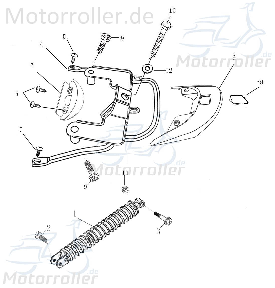 PGO Innenverkleidung 2 teilig unten dunkelgrau T-Rex 125 C162C0217601 Motorroller.de Innen-Verkleidung Innenabdeckung Innen-Auskleidung T-Rex 150