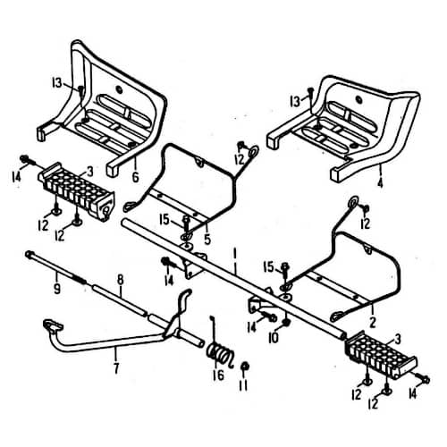 Rex Quad 50 Fußrastengitter ATV 50ccm 2Takt 53243-SK9-00 Motorroller.de Fußtrittabdeckung Fußrastenabdeckung Minarelli liegend UTV Ersatzteil Service