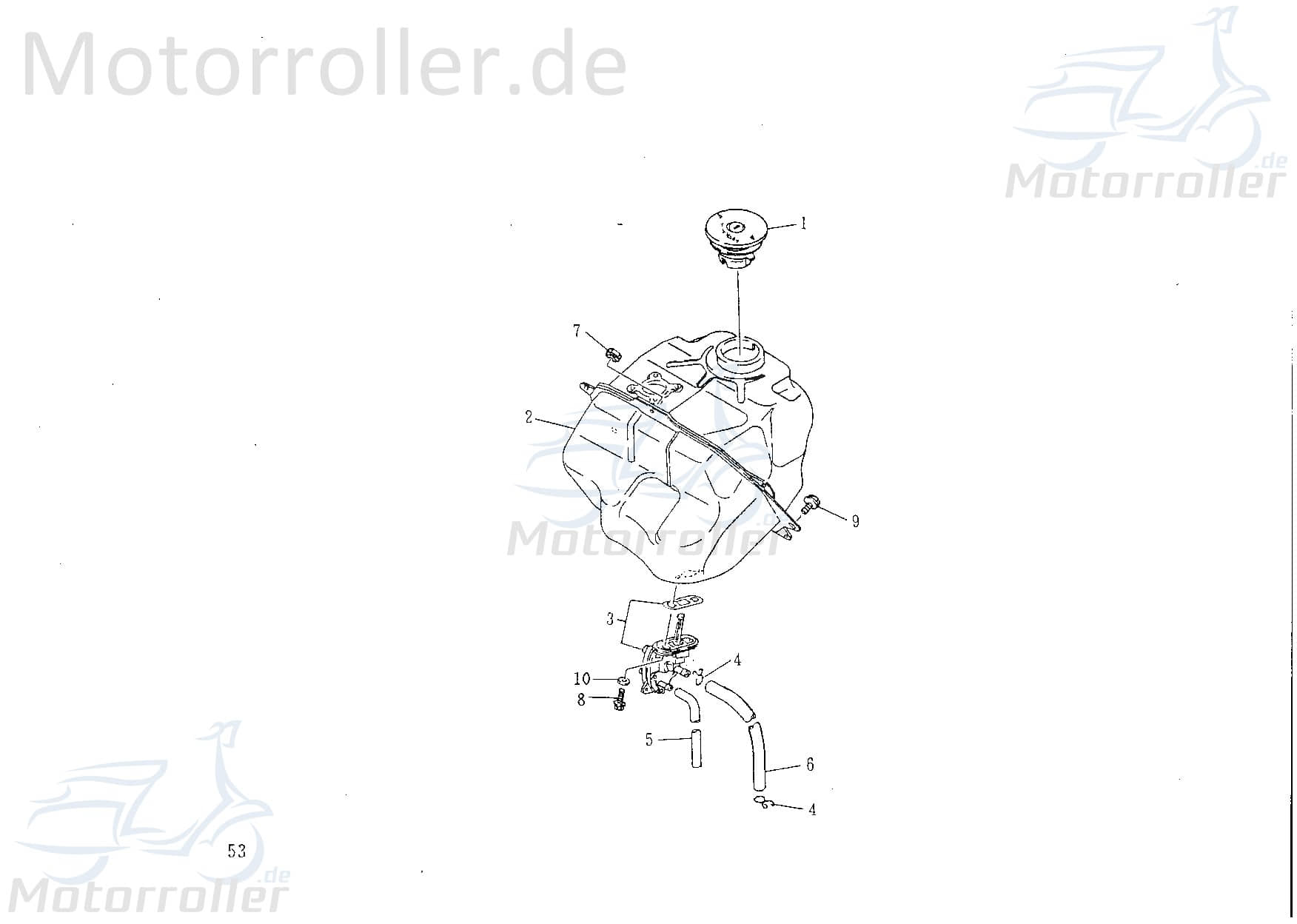 SMC Chopper 125 Dichtscheibe 6x13x1,5 mm Benzinhahn 125ccm 4Takt 97210-061315 Motorroller.de Dichtring Dichtscheibe Dichtung