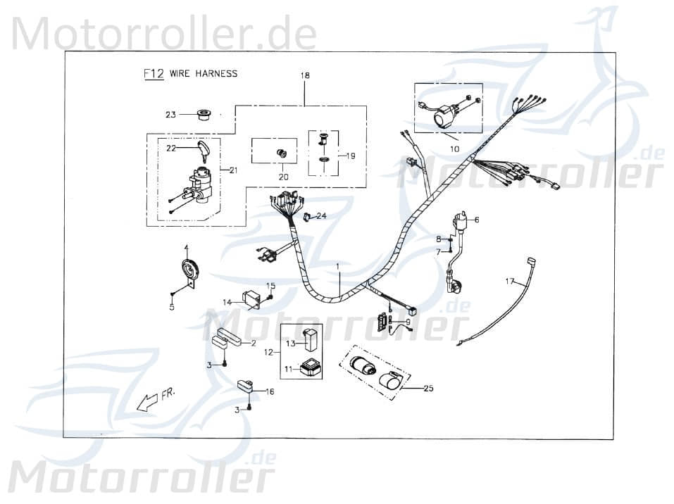 PGO Zündschloss T-Rex 50 Lenkradschloss Roller C15520030001 Motorroller.de Zünd-Schloss Lenkerschloss Lenker-Schloss Anlasserschloss Anlasser-Schloss