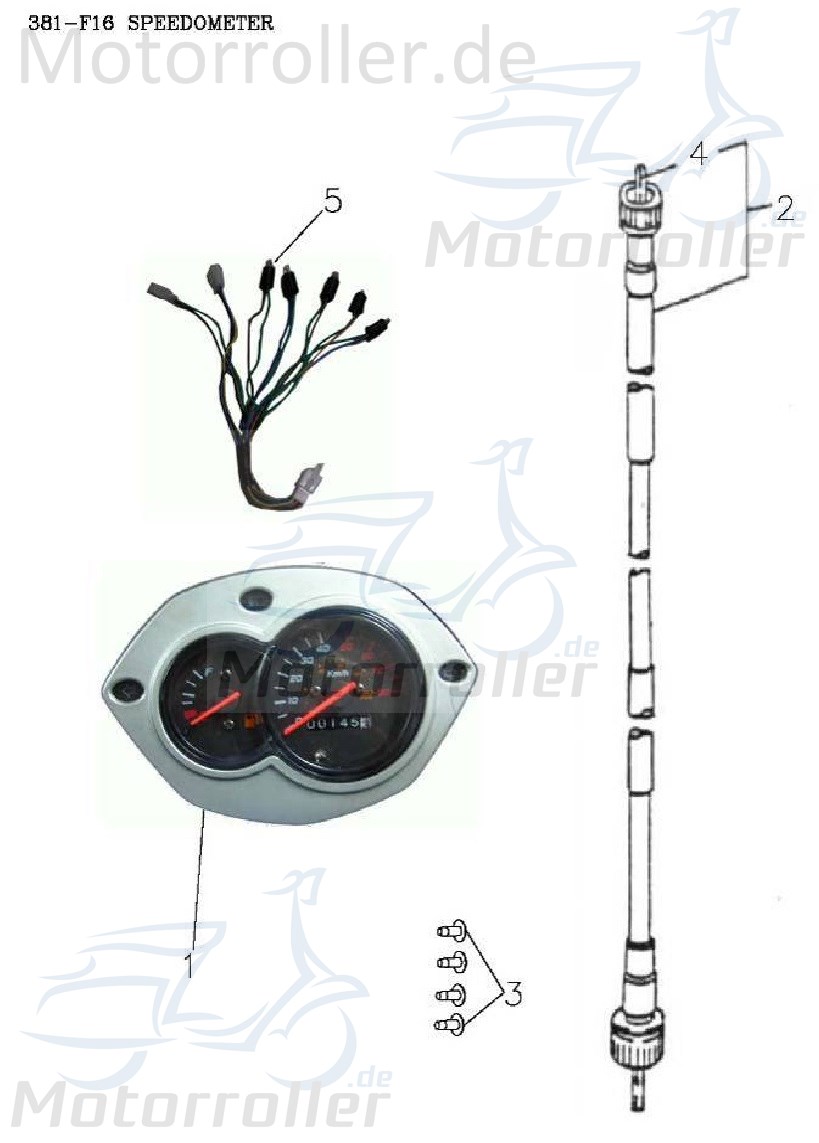 Tachowelle (SS50) L=1000mm 44830-125-000