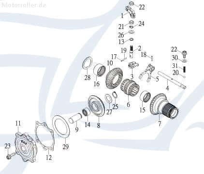 SMC Quad 250 Bundmutter ATV 200ccm 4Takt 95201-101706-B Motorroller.de Sechskantmutter Flanschmutter Sechskant-Mutter Flansch-Mutter Maschinenmutter