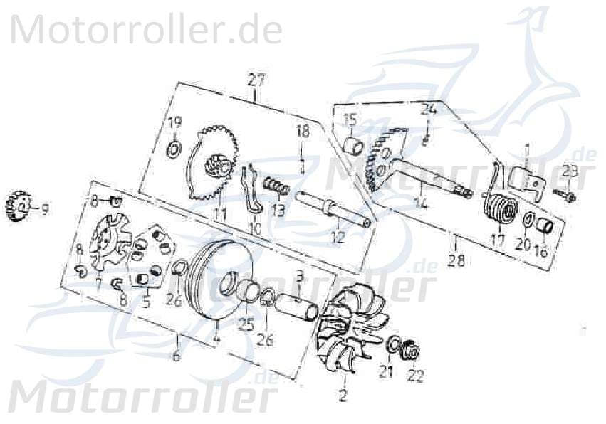 Adly Buchse Kickstarterwelle 12x16x12mm GK 125 125ccm 4Takt Motorroller.de Hülse Distanzhülse Lagerbuchse Distanz-Hülse Distanzbuchse Passhülse 152QMI