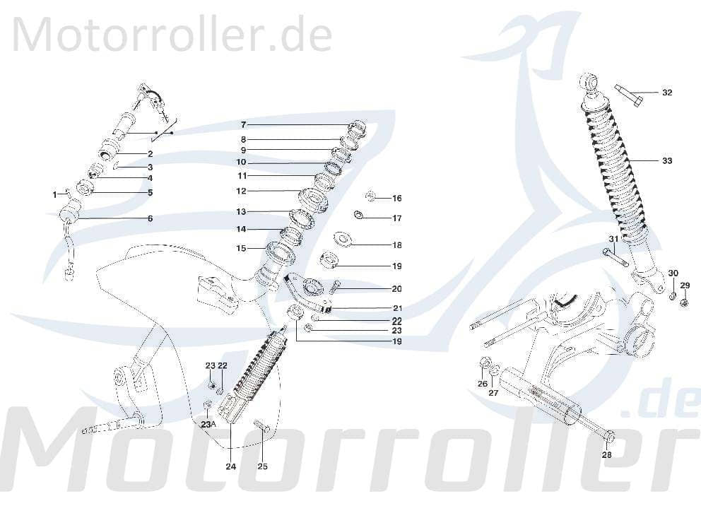 Stoßdämpfer hinten 385 mm LML SF522-0663
