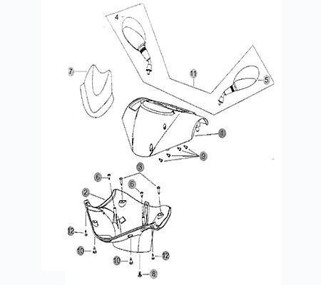 Zierblende Lenkerverkleidung Motorroller CPI rot 730507