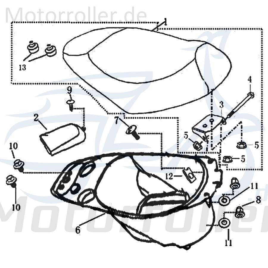 Rex Hiker 50 City DD Schraube M6x16mm 50ccm 4Takt 706143 Motorroller.de Bundschraube Maschinenschraube Flanschschraube Flansch-Schraube Bund-Schraube