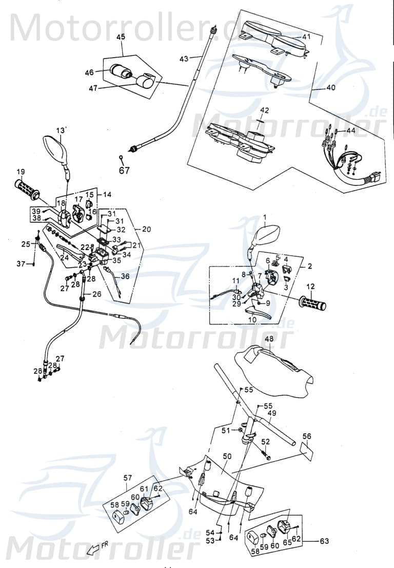 PGO Tachowelle L=968mm PMX 50 Tachoantrieb Tacho-Welle P1544003000 Motorroller.de Tachometerwelle Tachoantriebswelle Tacho-Antrieb PMX Sport 110