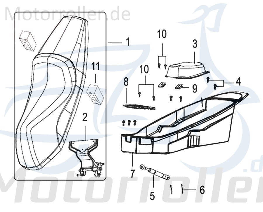 Kreidler Insignio 125 2.0 Batteriefachdeckel 125ccm 4Takt 65813N120000 Motorroller.de Batterieabdeckung Batteriedeckel Batteriefachabdeckung Mokick
