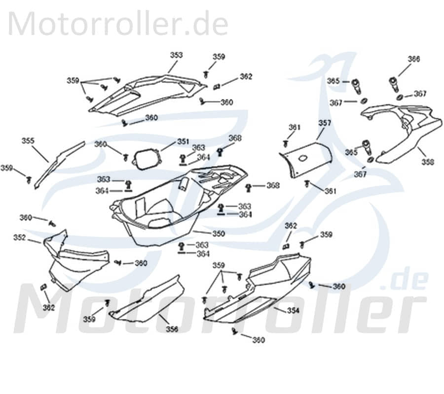 Bundschraube M6x14mm Jonway Florett 2.0 50 City Roller 741084 Motorroller.de Maschinenschraube Flanschschraube Flansch-Schraube Maschinen-Schraube