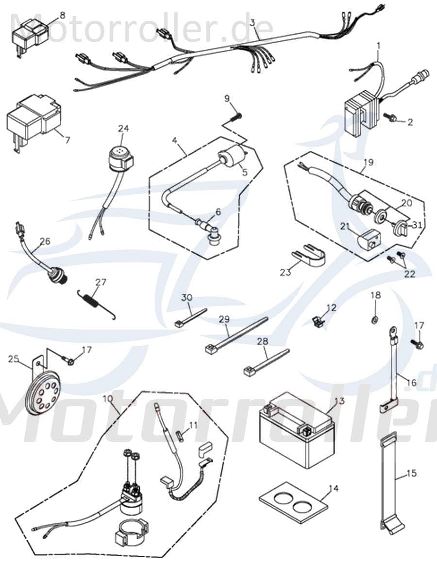 Adly Schlosssatz ATV 300 Sport Zündschloss Quad 272ccm 4Takt Motorroller.de Schloss-Set Zünd-Schloss UTV