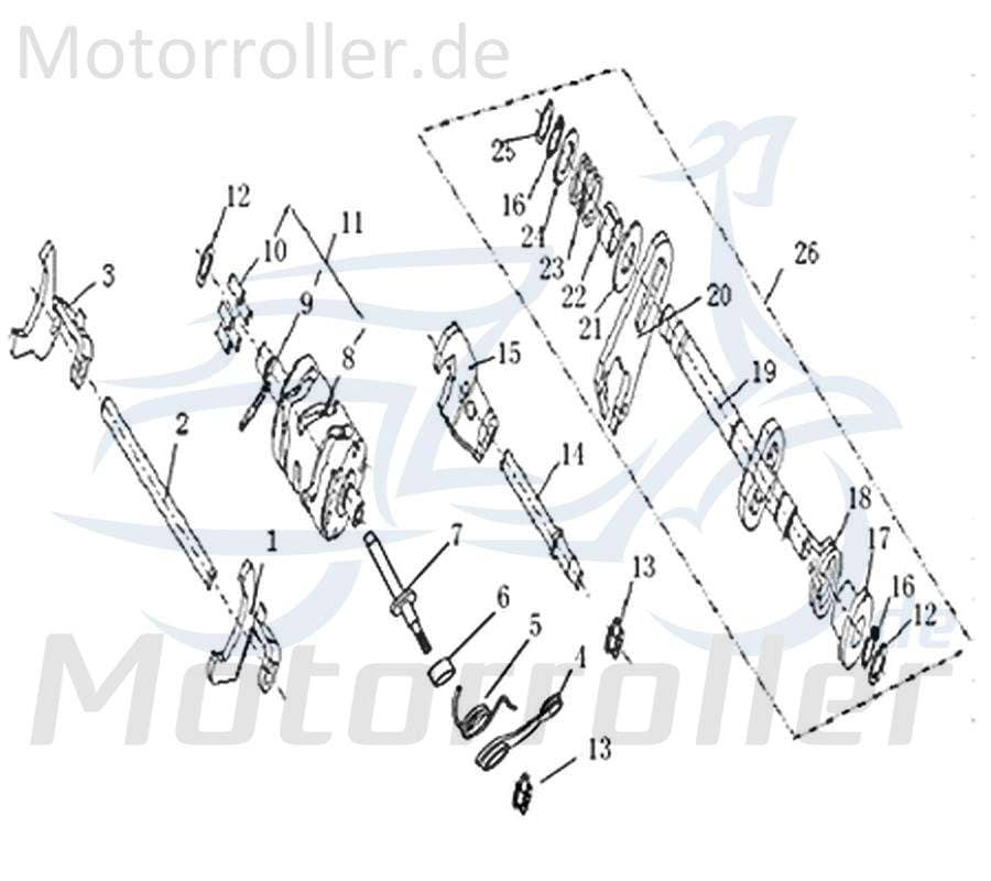 Schaltgabel links 50ccm 2Takt Kreidler DICE SM 50 LC 733087 Motorroller.de Schaltklaue Gangschaltung Motorrad Supermoto 50 DD Ersatzteil