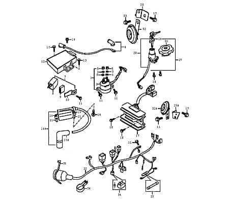 Zündspule Rex Supermoto 125 DD Zündkabel Zündung 89482 Motorroller.de Kreidler DICE CR 125 Kerzenstecker Zünd-Kabel Zünd-Spule Kerzen-Stecker