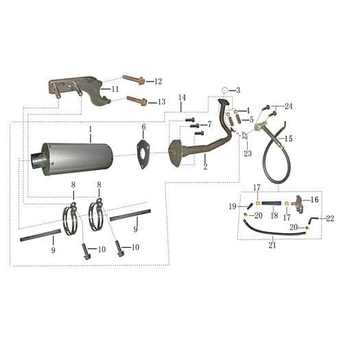 Auspuff komplett e9 REX 139QMB-02 706370