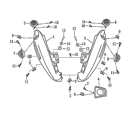 Rex Milano 125 Heckverkleidung Seitenteil 50ccm 4Takt 706667 Motorroller.de Seitenverkleidung Seitenabdeckung Heckabdeckung Heck-Verkleidung links