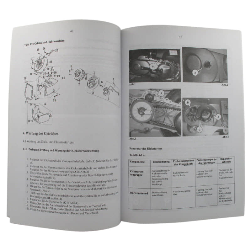 Werkstatthandbuch Roller 50ccm 4Takt 70966