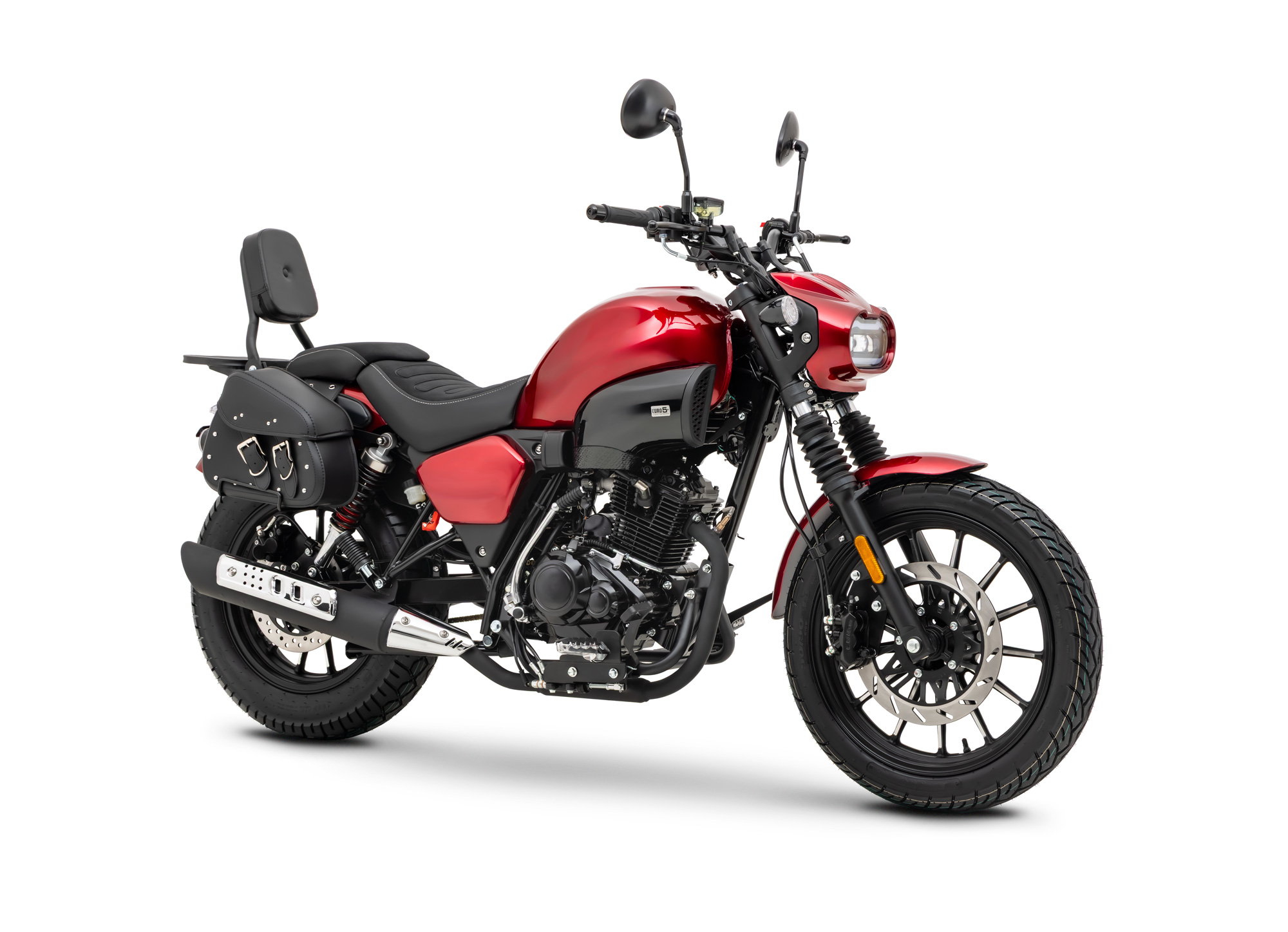 Motorrad Fighter 125 S-RS rot 90 km/h Euro 5+ Schaltmoped Chopper 125ccm 4 Takt Leichtkraftrad Krad Kraftrad