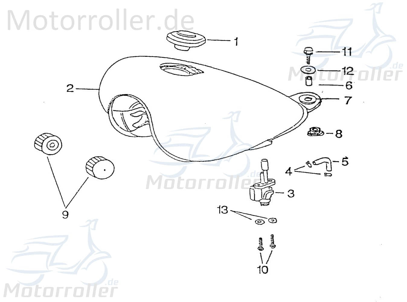 SMC Chopper 125 Gummischeibe 125ccm 4Takt 93580-123203 Motorroller.de Unterlegscheibe Gummiunterlegscheibe Dämpferscheibe Pufferscheibe 125ccm-4Takt