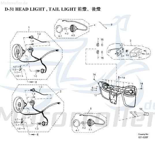 Aeon Overland 125 Reflektor Quad 125ccm 4Takt 33451-201-000 Motorroller.de Strahler Rückstrahler Seitenreflektor ATV Overland 180 UTV Ersatzteil