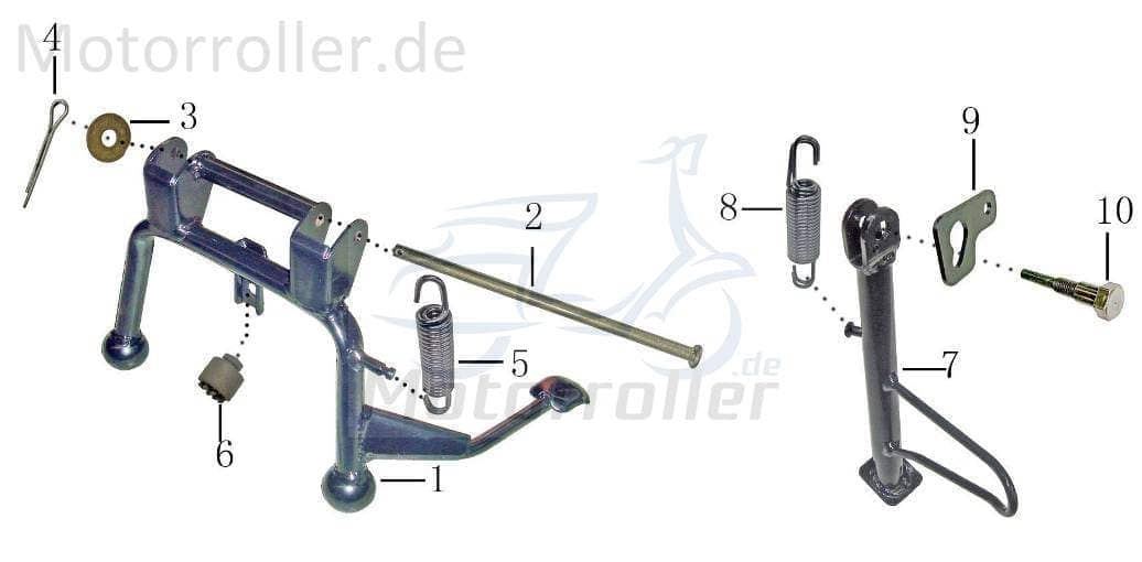 Feder Satz 80x2.0mm Innenlänge bis Haken Seitenständer JSD50QT-13 701751