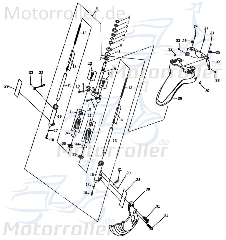 PGO PMX 110 Kotflügel vorn Neongrün Spritzschutz Schutzblech 110ccm 2Takt P26320002B0 Motorroller.de Schutz-Blech Radabdeckung Innenkotflügel Radlauf