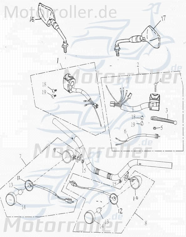 SMC Quad 250 Blinkerglas vorn links 250ccm 4Takt 55352-SAF-00 Motorroller.de links vorn vorne Blinkerabdeckung Blinkerkappe Blinker-Abdeckung ATV UTV
