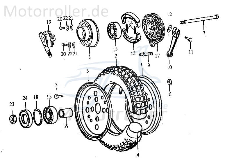 Jincheng JC 50 Monkey Repl. Schlauch 50ccm 4Takt 55100-A0300 Motorroller.de Gummischlauch Leitung Zuleitung Plastikschlauch Ableitung Scooter Service