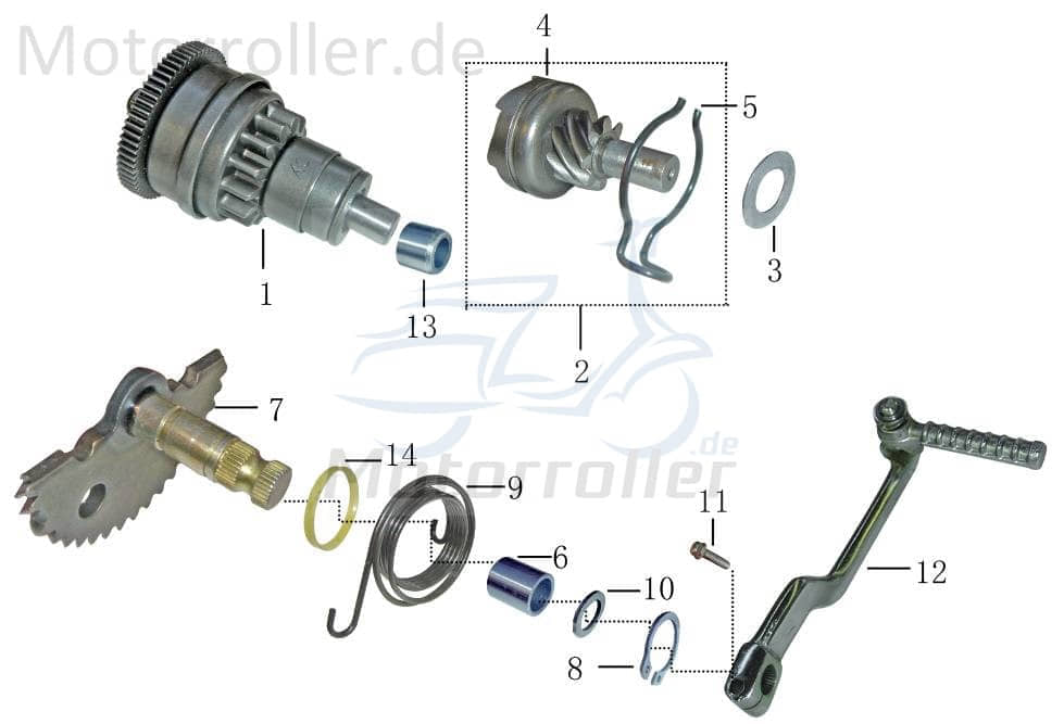 Kickstarterritzel 2 Teilig 8 Zähne 4T 50cc 31110602