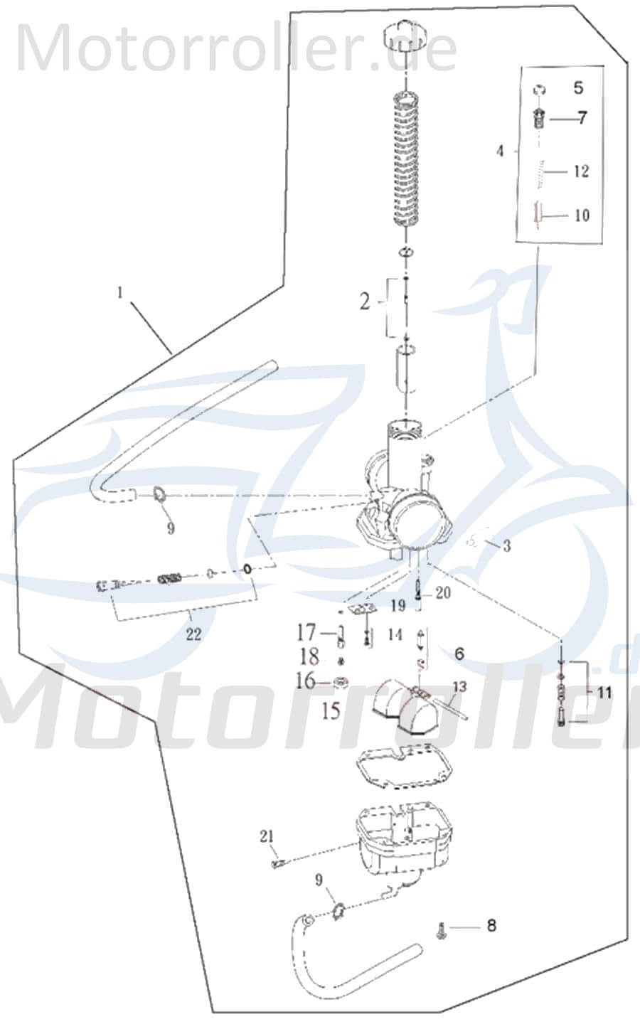 Adly ATV 220 Vergaser Schwimmer-Vergaser 16100-179-000 Motorroller.de Carburetor Carburateur Benzin-Vergaser Vergaseranlage Vergasereinheit