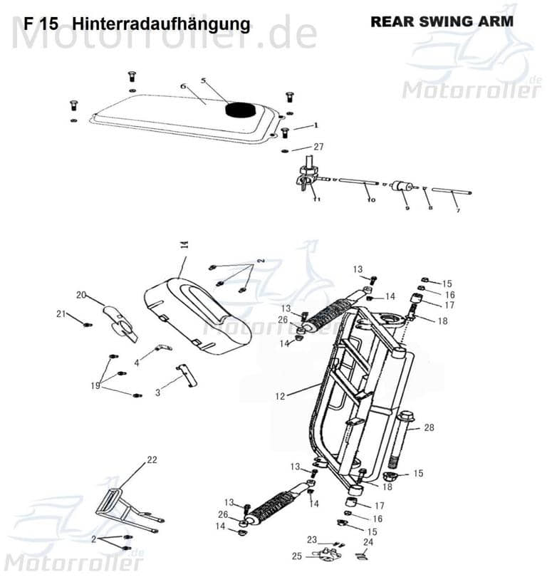 Abstandsbuchse Radnabe vorne Tongjian Buggy 150ccm 4Takt Motorroller.de Abstandhülse Distanzstück Abstandsrohr 40ccm 4Takt Strassenbuggy 150 II