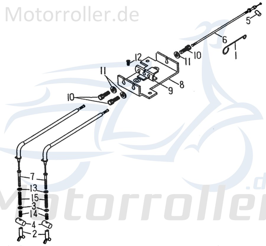 SMC Quad 170 Bremszug oben Seilzug 170ccm 4Takt 61811-RAM-00 Motorroller.de Bowdenzug Bremsleitung Bautenzug Bremsseil Bremskabel Brems-Zug Bauten-Zug
