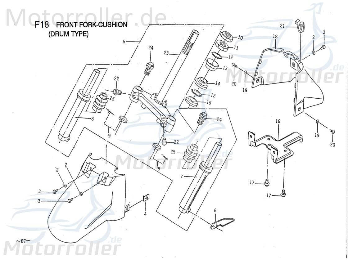 PGO Lagerschale Galaxy 50 Lagergehäuse Lagerkranz Lagerring B4E14400408 Motorroller.de Lager-Schale Lager-Gehäuse Lagerteller Lager-Teller oben Mokick