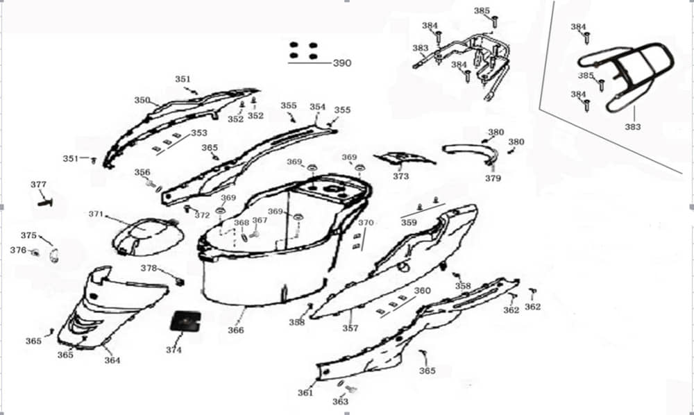 AGM GMX 460 Sport Verkleidung hinten 50ccm 4Takt 83751-KY-9000-BM Motorroller.de Scooter Ersatzteil Service Inpektion Direktimport
