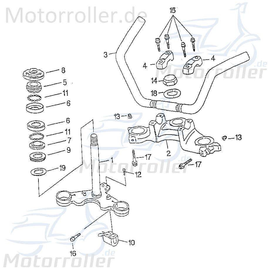 SMC Chopper 125 Unterlegscheibe 125ccm 4Takt 97201-223610-B Motorroller.de Distanzhalter U-Scheibe Washer Beilagscheibe Ausgleichsscheibe Scooter