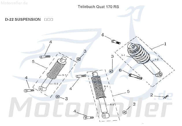 AEON Schraube Stoßdämpfer Cobra 180 RS Quad ATV 180ccm 4Takt Motorroller.de 125ccm-4Takt UTV Ersatzteil Service Inpektion Direktimport
