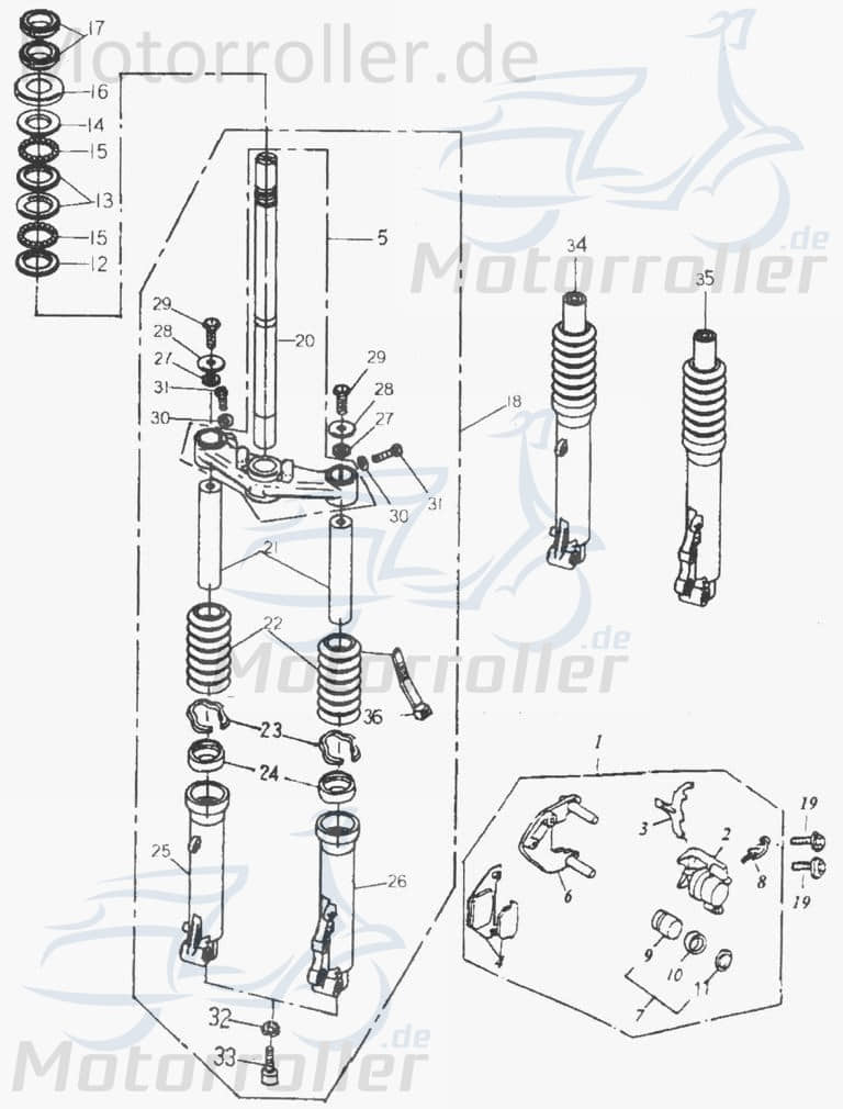 Rex RS450 QM50QT-6A CAPRIOLO 50 Brems-Schuhe Roller Motorroller.de Bremsbeläge Bremsbelag 50ccm 4Takt 139QMB JSD50QT-13 50cc 4T 139QMA
