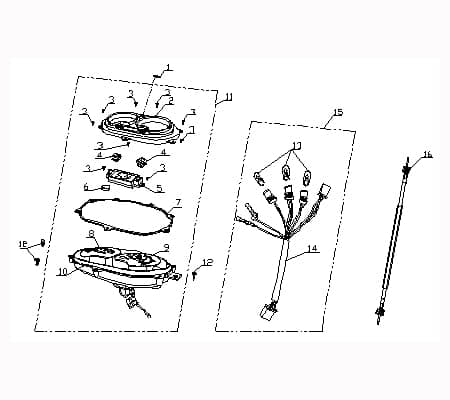 CPI Oliver 50 City Kabelbaum Tacho 50ccm 2Takt Q0F-23690-00-00 Motorroller.de Tachometer Stromverteiler Kabelbaumverteiler Kabelsatz Kabel-Baum GK 125