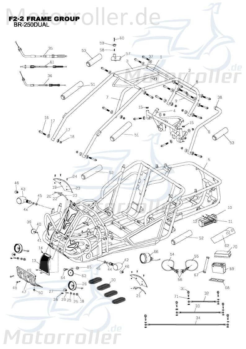 PGO Sechskantschraube M6x12mm Bugrider 250 Buggy 250ccm 4Takt Motorroller.de Befestigung Halter Halterung Flachkopfschraube Sechskant-Schraube Service