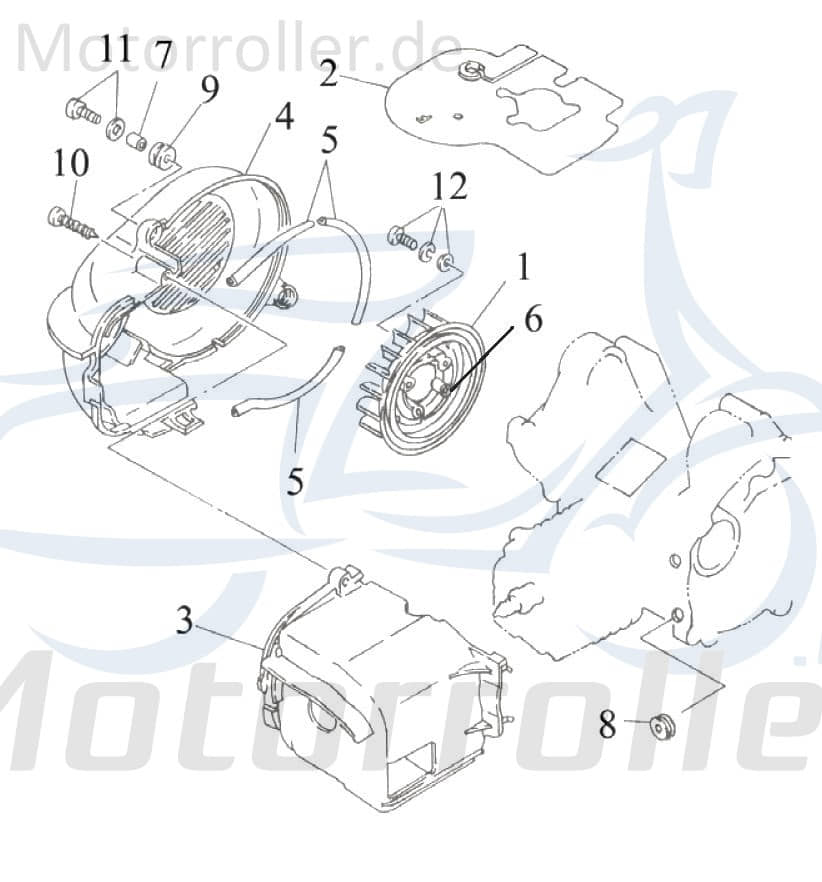 Kreidler F-Kart 100 Gebläserad Lüfterrad 100ccm 2Takt 75001 Motorroller.de Flügelrad Luftrad Lüfter-Rad Luft-Rad Ventilatorrad Belüftungsrad Service